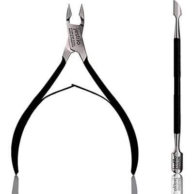 Jestilo Cuticle Remover Tool Set with Cuticle Cutter and Cuticle Pusher Stainless Steel Professional Cuticle Nipper and Pusher Nail Care Tools for Salon and Level Mani-Pedi at Home (Black) Jestilo Cuticle Remover Tool Set with Cuticle Cutter and Cuticle Pusher Stainless Steel Professional Cuticle Nipper and Pusher Nail Care Tools for Salon and Level Mani-Pedi at Home (Black)