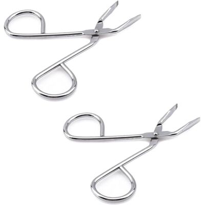 Clockjuan 2Pcs Silver Eyebrow Scissors,Elbow Pliers Clip Scissors,Flat Tip Hair Plucker Removal Tweezers,Stainless Steel Clockjuan 2Pcs Silver Eyebrow Scissors,Elbow Pliers Clip Scissors,Flat Tip Hair Plucker Removal Tweezers,Stainless Steel