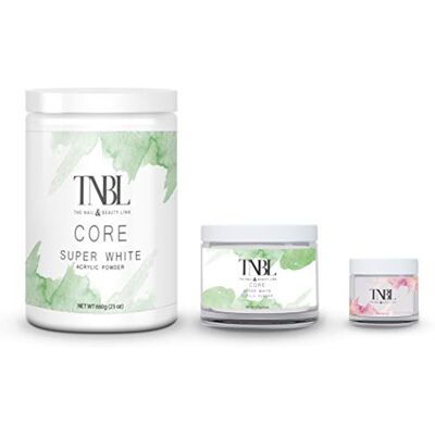 TNBL CORE POWDER ACRYLIC SYSTEM **SELECT YOUR COLOUR AND SIZE** (4oz, Super White) TNBL CORE POWDER ACRYLIC SYSTEM **SELECT YOUR COLOUR AND SIZE** (4oz, Super White)
