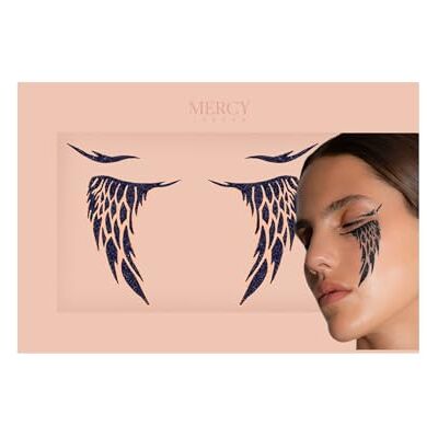 MERCY LONDON Fallen Angel Face Jewels by Angel Costume Accessories Face Gems Jewels All In One Halloween Stick On Eyelash Sticker MERCY LONDON Fallen Angel Face Jewels by Angel Costume Accessories Face Gems Jewels All In One Halloween Stick On Eyelash Sticker