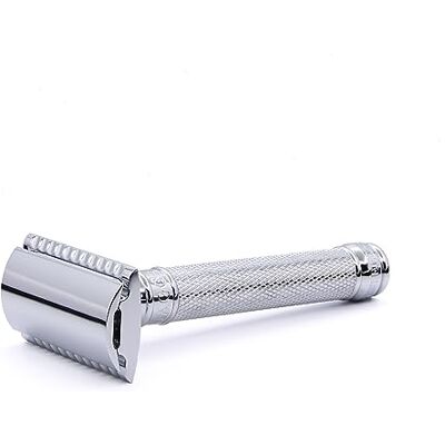 Edwin Jagger DE89KN14BL Reusable Classic Double Edge Safety Razor for Men (Knurled) Edwin Jagger DE89KN14BL Reusable Classic Double Edge Safety Razor for Men (Knurled)