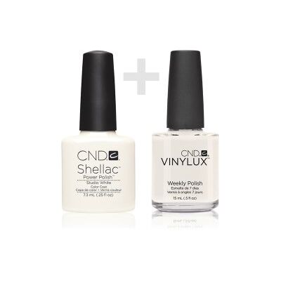 CND Duo Kit Shellac Studio White with VINYLUX Studio White CND Duo Kit Shellac Studio White with VINYLUX Studio White