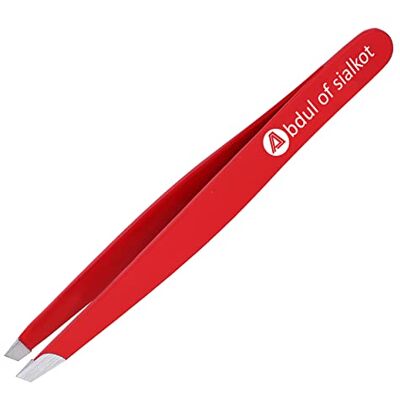 Abdul of Sialkot Eyebrow Tweezer Set for Women & Men,Professional Slant and Pointed Tweezers Set with Case,Precision Tweezers Kit for Facial Hair, Splinter and Ingrown Hair Removal (RED) Abdul of Sialkot Eyebrow Tweezer Set for Women & Men,Professional Slant and Pointed Tweezers Set with Case,Precision Tweezers Kit for Facial Hair, Splinter and Ingrown Hair Removal (RED)