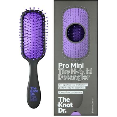 THE KNOT DR. Detangle Hair Brush Mini Hair Brush for Travel & Travel Essentials FLEXALITE™ Bristles Help Reduce Breakage & Eliminate Knots Pro Mini, Periwinkle Purple THE KNOT DR. Detangle Hair Brush Mini Hair Brush for Travel & Travel Essentials FLEXALITE™ Bristles Help Reduce Breakage & Eliminate Knots Pro Mini, Periwinkle Purple