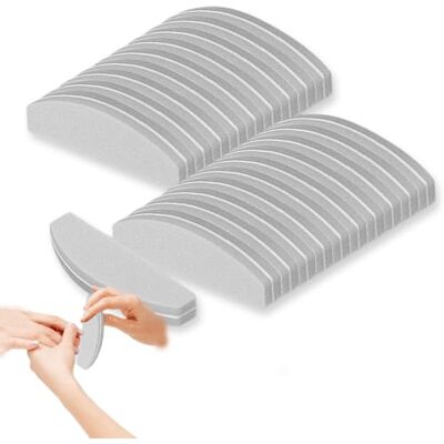 Livzikaroa 20 Pcs Nail Buffer Blocks, 100 and 180 Grit Half Moon Nail Files for Shaping Smoothing and Buffing Acrylic Gel and Natural Nails, Grey Manicure Tools for Home and Salon Livzikaroa 20 Pcs Nail Buffer Blocks, 100 and 180 Grit Half Moon Nail Files for Shaping Smoothing and Buffing Acrylic Gel and Natural Nails, Grey Manicure Tools for Home and Salon