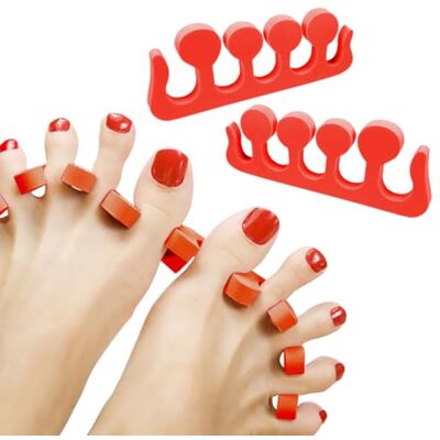 Powersell Toe Separator, 2pcs Soft Foam Foam Sponge Dividers for Nail Polish Nail Art, Toe Separator for Pedicure and Manicure (Orange) Powersell Toe Separator, 2pcs Soft Foam Foam Sponge Dividers for Nail Polish Nail Art, Toe Separator for Pedicure and Manicure (Orange)