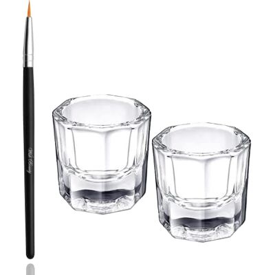 Glamified , glam Glamified Dappen Dish Bowl Set of 2 Cup and Eyebrow Tint Brush, Acrylic Nail Art Equipment Mini Bowl Cups Glamified , glam Glamified Dappen Dish Bowl Set of 2 Cup and Eyebrow Tint Brush, Acrylic Nail Art Equipment Mini Bowl Cups