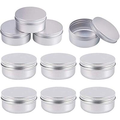 Cosswe 10 PCS 50ml Aluminum Tin Jars, Balm Containers Travel Jars with Screw Cap Lid for DIY Crafts, Cosmetics, Salve, Cream, Candle, Lip Balm Travel Cosswe 10 PCS 50ml Aluminum Tin Jars, Balm Containers Travel Jars with Screw Cap Lid for DIY Crafts, Cosmetics, Salve, Cream, Candle, Lip Balm Travel