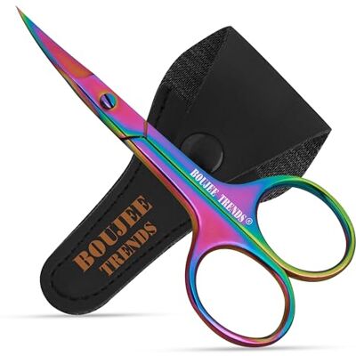 Boujee Trends Nail Scissors Toenail Eyebrow Mustache Facial Nose Ear Hair Grooming Multipurpose Small Beauty Scissors Curved and Sharp Blades Multi Titanium Color (Nail Scissors) Boujee Trends Nail Scissors Toenail Eyebrow Mustache Facial Nose Ear Hair Grooming Multipurpose Small Beauty Scissors Curved and Sharp Blades Multi Titanium Color (Nail Scissors)
