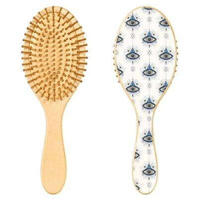 Sevdomey Boho Eyes Wooden Hair Brush with Wood Bristles – Oval Detangling Brush for Women, Massage Scalp & Reduce Static Sevdomey Boho Eyes Wooden Hair Brush with Wood Bristles – Oval Detangling Brush for Women, Massage Scalp & Reduce Static