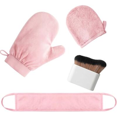 XURISON 4 Pcs Tanning Mitt and Brush,Self Tanning Mitt Glove with Pink Applicator,Mini Fake Tan Mitts & Brushs Set,Reusable Lotion Applicator Gloves,Application Mitts for Body,Sunscreen Moisturiser Tool XURISON 4 Pcs Tanning Mitt and Brush,Self Tanning Mitt Glove with Pink Applicator,Mini Fake Tan Mitts & Brushs Set,Reusable Lotion Applicator Gloves,Application Mitts for Body,Sunscreen Moisturiser Tool