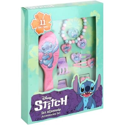 TDL 11pc Lilo and Stitch Beauty Set Girls Jewellery & Hair Accessories Kit Pink Gift Set Dress Up Hairbrush Bracelets Scrunchies Charms TDL 11pc Lilo and Stitch Beauty Set Girls Jewellery & Hair Accessories Kit Pink Gift Set Dress Up Hairbrush Bracelets Scrunchies Charms
