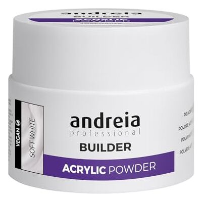 Andreia Professional Acrylic Builder Powder for Nail Extensions Self Levelling, Durable, Long Lasting Salon Quality Soft White 35g Andreia Professional Acrylic Builder Powder for Nail Extensions Self Levelling, Durable, Long Lasting Salon Quality Soft White 35g