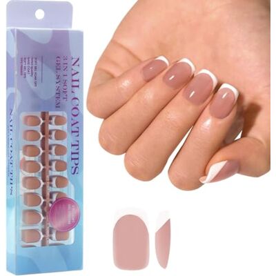 PLCPDM 300Pcs Soft Gels False Tips 3in 1 Pre-Colored French Fake 15 Sizes for Extension Soft Gels Tips Square Almond PLCPDM 300Pcs Soft Gels False Tips 3in 1 Pre-Colored French Fake 15 Sizes for Extension Soft Gels Tips Square Almond