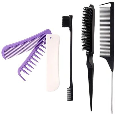 Xjdzineq 4Pcs Detangling Brush Set Edges Teasing Hair Styling Comb Metal Pin Ratted Tail Combs Folding Hair Comb Edges Xjdzineq 4Pcs Detangling Brush Set Edges Teasing Hair Styling Comb Metal Pin Ratted Tail Combs Folding Hair Comb Edges