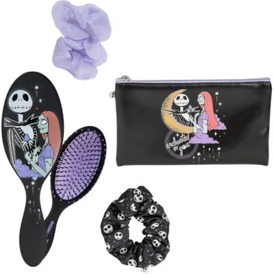 CERDÁ LIFE'S LITTLE MOMENTS -Nightmare Before Christmas Beauty Set Black Complete Set Includes Hairbrush, 2 Hair Pigtails and Pouch Original Product CERDÁ LIFE'S LITTLE MOMENTS -Nightmare Before Christmas Beauty Set Black Complete Set Includes Hairbrush, 2 Hair Pigtails and Pouch Original Product
