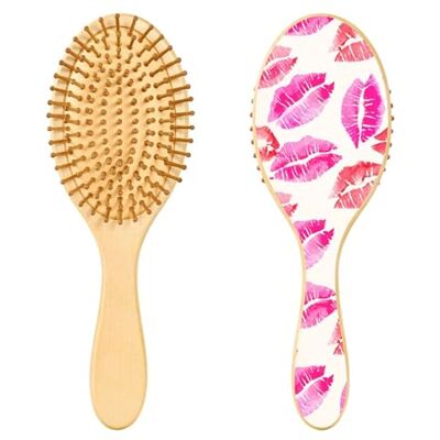 Sevdomey Red Lipstick Wooden Hair Brush with Wood Bristles – Oval Detangling Brush for Women, Massage Scalp & Reduce Static Sevdomey Red Lipstick Wooden Hair Brush with Wood Bristles – Oval Detangling Brush for Women, Massage Scalp & Reduce Static