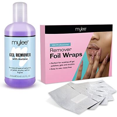Mylee Gel Nail Polish Remover 250ml + 100pcs Alu Foil Wraps Kit Mylee Gel Nail Polish Remover 250ml + 100pcs Alu Foil Wraps Kit