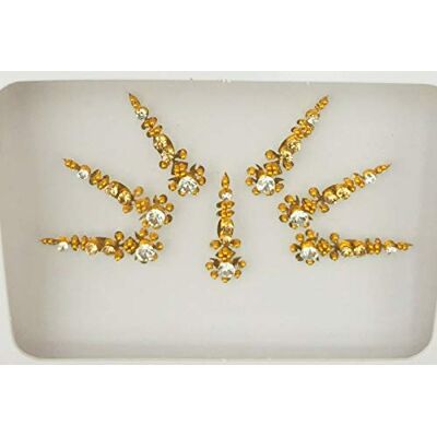 Mehek BBZ144 Gold Sliver Bindi Stone Diamante Forehead Sticker Wedding Fancy Tikka Indian Tattoos Party Face Gem Body Art Mehek BBZ144 Gold Sliver Bindi Stone Diamante Forehead Sticker Wedding Fancy Tikka Indian Tattoos Party Face Gem Body Art