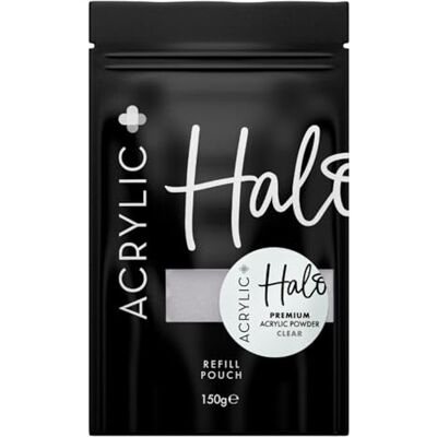 HALO Acrylic Plus Powder Clear 150g Refill Pouch. Acrylic Nail Powder for Acrylic Nails, Nail Extensions & Nail Art. HEMA Free Acrylic Powder for Professional & Home Use. HALO Acrylic Plus Powder Clear 150g Refill Pouch. Acrylic Nail Powder for Acrylic Nails, Nail Extensions & Nail Art. HEMA Free Acrylic Powder for Professional & Home Use.