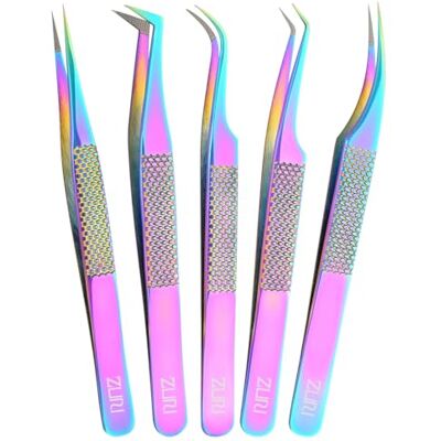 WINJUL Zuri Eyelash Extension Tweezers Set, 6-Piece Precision Tweezers Kit, Stainless Steel Lash Extension Tools for Classic, Volume, and Isolation Techniques, Anti-Static & Anti-Magnetic WINJUL Zuri Eyelash Extension Tweezers Set, 6-Piece Precision Tweezers Kit, Stainless Steel Lash Extension Tools for Classic, Volume, and Isolation Techniques, Anti-Static & Anti-Magnetic