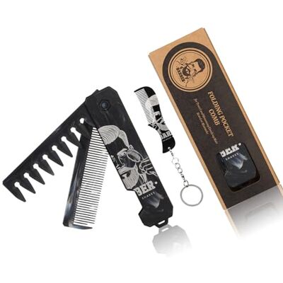 JSGHGDF Rustproof Stainless Steel Double Tooth Beard Comb Foldable for Storage and Smooth Styling Pocket Beard Brush JSGHGDF Rustproof Stainless Steel Double Tooth Beard Comb Foldable for Storage and Smooth Styling Pocket Beard Brush