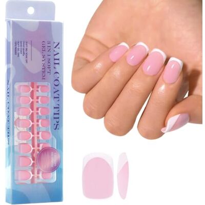 PLCPDM 300Pcs Soft Gels False Tips 3in 1 Pre-Colored French Fake 15 Sizes for Extension Soft Gels Tips Square Almond PLCPDM 300Pcs Soft Gels False Tips 3in 1 Pre-Colored French Fake 15 Sizes for Extension Soft Gels Tips Square Almond