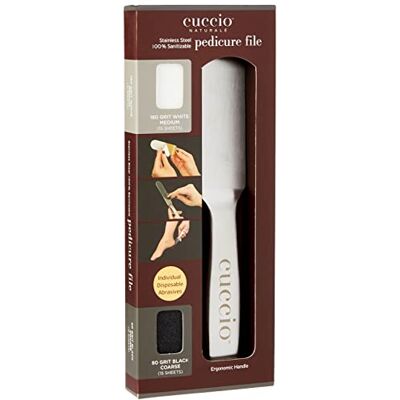 Cuccio Stainless Steel Pedicure File (inc 15 of each refill pads) Cuccio Stainless Steel Pedicure File (inc 15 of each refill pads)