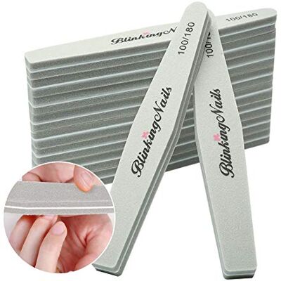 BlinkingNails Sponge Nail File and Buffers 10Pcs for Nail Art Care Double Sides Design 100/180 Grit Nail Buffer Professional Manicure Nail Tools Color Gray BlinkingNails Sponge Nail File and Buffers 10Pcs for Nail Art Care Double Sides Design 100/180 Grit Nail Buffer Professional Manicure Nail Tools Color Gray