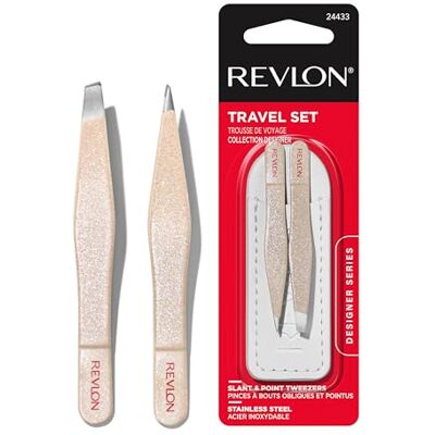 Revlon Designer Series 2-Piece Mini Tweezer Set For Travel Revlon Designer Series 2-Piece Mini Tweezer Set For Travel