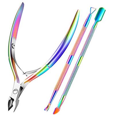 XUNXMAS Cuticle Trimmer Cuticle Remover with Cuticle Pusher, Professional Stainless Steel Durable Pedicure Manicure Tools Cutter Nipper Scissor Clipper for Fingernails and Toenails Dead Skin XUNXMAS Cuticle Trimmer Cuticle Remover with Cuticle Pusher, Professional Stainless Steel Durable Pedicure Manicure Tools Cutter Nipper Scissor Clipper for Fingernails and Toenails Dead Skin