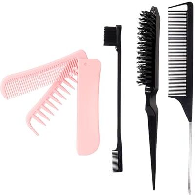 Xjdzineq 4Pcs Detangling Brush Set Edges Teasing Hair Styling Comb Metal Pin Ratted Tail Combs Folding Hair Comb Edges Xjdzineq 4Pcs Detangling Brush Set Edges Teasing Hair Styling Comb Metal Pin Ratted Tail Combs Folding Hair Comb Edges