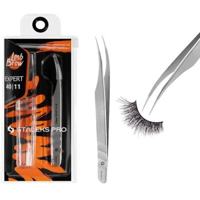 STALEKS PRO Professional False Eyelash Extension Tweezers Stainless Steel Expert 40/11 STALEKS PRO Professional False Eyelash Extension Tweezers Stainless Steel Expert 40/11