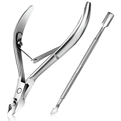 Easkep Cuticle Nipper with Cuticle Pusher, Cuticle Remover Kit Cuticle Cutter Professional Stainless Steel Double Ended Cuticle Srimmer Pedicure Manicure Tools for Fingernails and Toenails Easkep Cuticle Nipper with Cuticle Pusher, Cuticle Remover Kit Cuticle Cutter Professional Stainless Steel Double Ended Cuticle Srimmer Pedicure Manicure Tools for Fingernails and Toenails