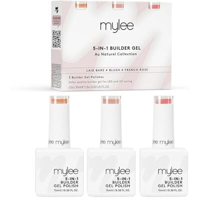 Mylee 5 in 1 Builder Base Strengthening Gel Trio 3x15ml (Au Naturel) Mylee 5 in 1 Builder Base Strengthening Gel Trio 3x15ml (Au Naturel)