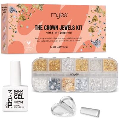 Mylee Crown Jewels Nail Art Kit, 12-Piece Set + 5 in 1 Clear Builder Gel Mylee Crown Jewels Nail Art Kit, 12-Piece Set + 5 in 1 Clear Builder Gel