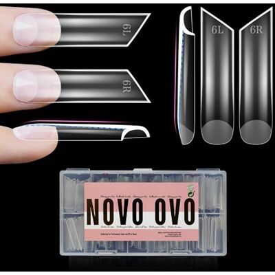 NOVO OVO XXL Lipstick Shape Nail Tip, Natural (not Sculpted), Symmetrical Cut Extra Thick False Nails Press on, Full Cover Soft Gel Extension Fake Nail Acrylic kit French Tip x 15 Size 180pc NOVO OVO XXL Lipstick Shape Nail Tip, Natural (not Sculpted), Symmetrical Cut Extra Thick False Nails Press on, Full Cover Soft Gel Extension Fake Nail Acrylic kit French Tip x 15 Size 180pc