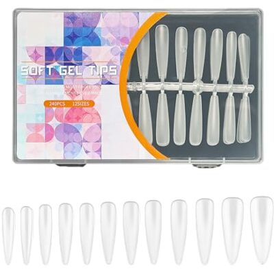 Jazuaiao 240Pcs Pre-shaped Full Covers Gel Acrylic, Long pointed type Jazuaiao 240Pcs Pre-shaped Full Covers Gel Acrylic, Long pointed type