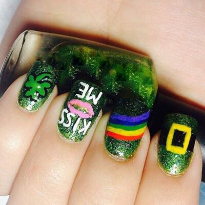 Xjdzineq 24 Pcs Festival Glittering False Shamrocks Acrylic Rainbow Lips Print Stick on Xjdzineq 24 Pcs Festival Glittering False Shamrocks Acrylic Rainbow Lips Print Stick on