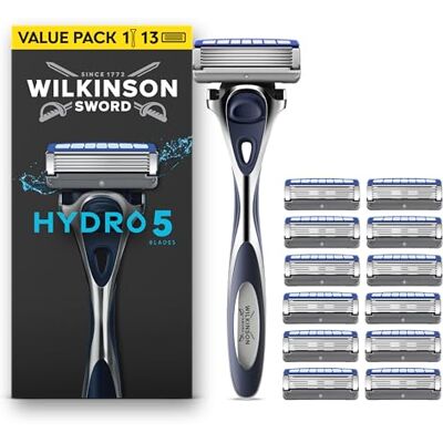 Wilkinson Sword Hydro 5 Men’s Razor Handle, 13 Blade Refills Wilkinson Sword Hydro 5 Men’s Razor Handle, 13 Blade Refills