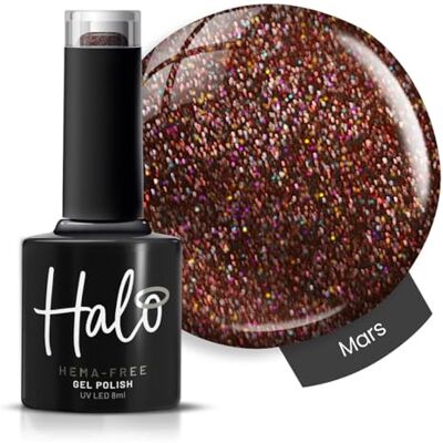 HALO Gel Polish 8ml Mars. UV/LED Gel Nail Polish, Long Lasting & Easy To Apply. Nail Art Colours For Manicure & Pedicure. Gel Polish For Professional & Home Use. HALO Gel Polish 8ml Mars. UV/LED Gel Nail Polish, Long Lasting & Easy To Apply. Nail Art Colours For Manicure & Pedicure. Gel Polish For Professional & Home Use.