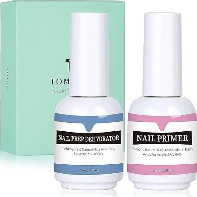 TOMICCA Nail Primer & Dehydrator Set – 2 x 15ml Professional Acid-Free Bond Primer with Nail Prep Dehydrator, Fast Air Dry for UV Gel Polish Dip Powder Acrylic Nails, Prevents Lifting TOMICCA Nail Primer & Dehydrator Set – 2 x 15ml Professional Acid-Free Bond Primer with Nail Prep Dehydrator, Fast Air Dry for UV Gel Polish Dip Powder Acrylic Nails, Prevents Lifting