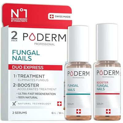 PODERM 2in1 Toenail Fungus Treatment Pack Duo Serum & Booster Powerful and Fast Care for Yellow, Brittle and Damaged Nails 100% Natural Developed by a Podiatrist in Switzerland PODERM 2in1 Toenail Fungus Treatment Pack Duo Serum & Booster Powerful and Fast Care for Yellow, Brittle and Damaged Nails 100% Natural Developed by a Podiatrist in Switzerland