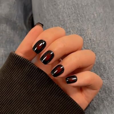 KQueenest Blush Black and Red Press on Nails Short Square, Ombre French False Nails Short Coffin, Gradient Fake Nails Press ons, Natural Fit, Reusable Gel Stick on Nail for Women 24 Pcs KQueenest Blush Black and Red Press on Nails Short Square, Ombre French False Nails Short Coffin, Gradient Fake Nails Press ons, Natural Fit, Reusable Gel Stick on Nail for Women 24 Pcs