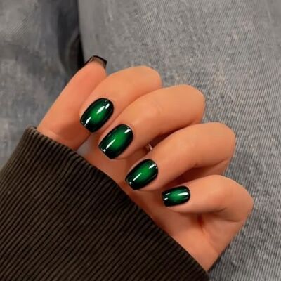 KQueenest Blush Black and Green Press on Nails Short Square, Ombre French False Nails Short Coffin, Gradient Fake Nails Press ons, Natural Fit, Reusable Gel Stick on Nail for Women 24 Pcs KQueenest Blush Black and Green Press on Nails Short Square, Ombre French False Nails Short Coffin, Gradient Fake Nails Press ons, Natural Fit, Reusable Gel Stick on Nail for Women 24 Pcs