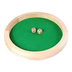 Engelhart 300806 – Natural Rubberwood Dice Tray 29 cm – Green Felt Base – Includes 2 Wooden Dice 18 mm – Ages 6+ – No Cup Engelhart 300806 – Natural Rubberwood Dice Tray 29 cm – Green Felt Base – Includes 2 Wooden Dice 18 mm – Ages 6+ – No Cup