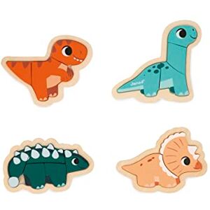 Janod 4 FSC Wood Dinosaur Progressive Puzzles 2 to 5 Pieces Children’s Toys Educational Games Early-Years Toys 18 Months +, J05824 Janod 4 FSC Wood Dinosaur Progressive Puzzles 2 to 5 Pieces Children’s Toys Educational Games Early-Years Toys 18 Months +, J05824
