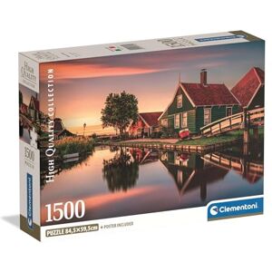 Clementoni Jigsaw Puzzle 1500 pieces, Collection Zaanse Schans, Compact box, Puzzle for Adults 14-99 Years, Made in Italy, 31734 Clementoni Jigsaw Puzzle 1500 pieces, Collection Zaanse Schans, Compact box, Puzzle for Adults 14-99 Years, Made in Italy, 31734