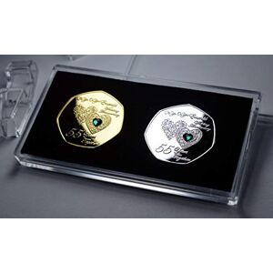 The Commemorative Coin Company Pair of 55TH EMERALD WEDDING ANNIVERSARY Silver & 24ct Gold Commemoratives with Diamante Gemstones. Display/Presentation Stand. Gift/Present 55 Years Together The Commemorative Coin Company Pair of 55TH EMERALD WEDDING ANNIVERSARY Silver & 24ct Gold Commemoratives with Diamante Gemstones. Display/Presentation Stand. Gift/Present 55 Years Together