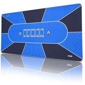 VEVOR Poker Table Top, 70 x 35 Inch Poker Mat for Table, 6-8 Players Foldable Poker Table Top with Carrying Bag, Folding Poker Table Topper for Poker Games, Poker Room, Rectangle, Blue VEVOR Poker Table Top, 70 x 35 Inch Poker Mat for Table, 6-8 Players Foldable Poker Table Top with Carrying Bag, Folding Poker Table Topper for Poker Games, Poker Room, Rectangle, Blue